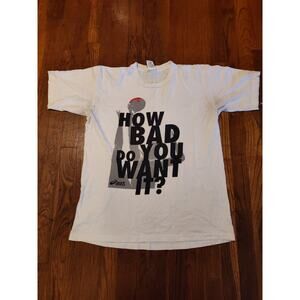 Vintage Asics How Bad Do You Want It Men's T-Shirt Single stitch size medium 90s